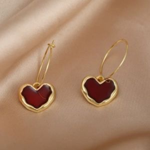 Gold heart earrings
